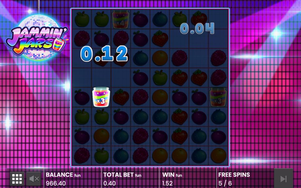 Jam Jars landing, free spins about to start