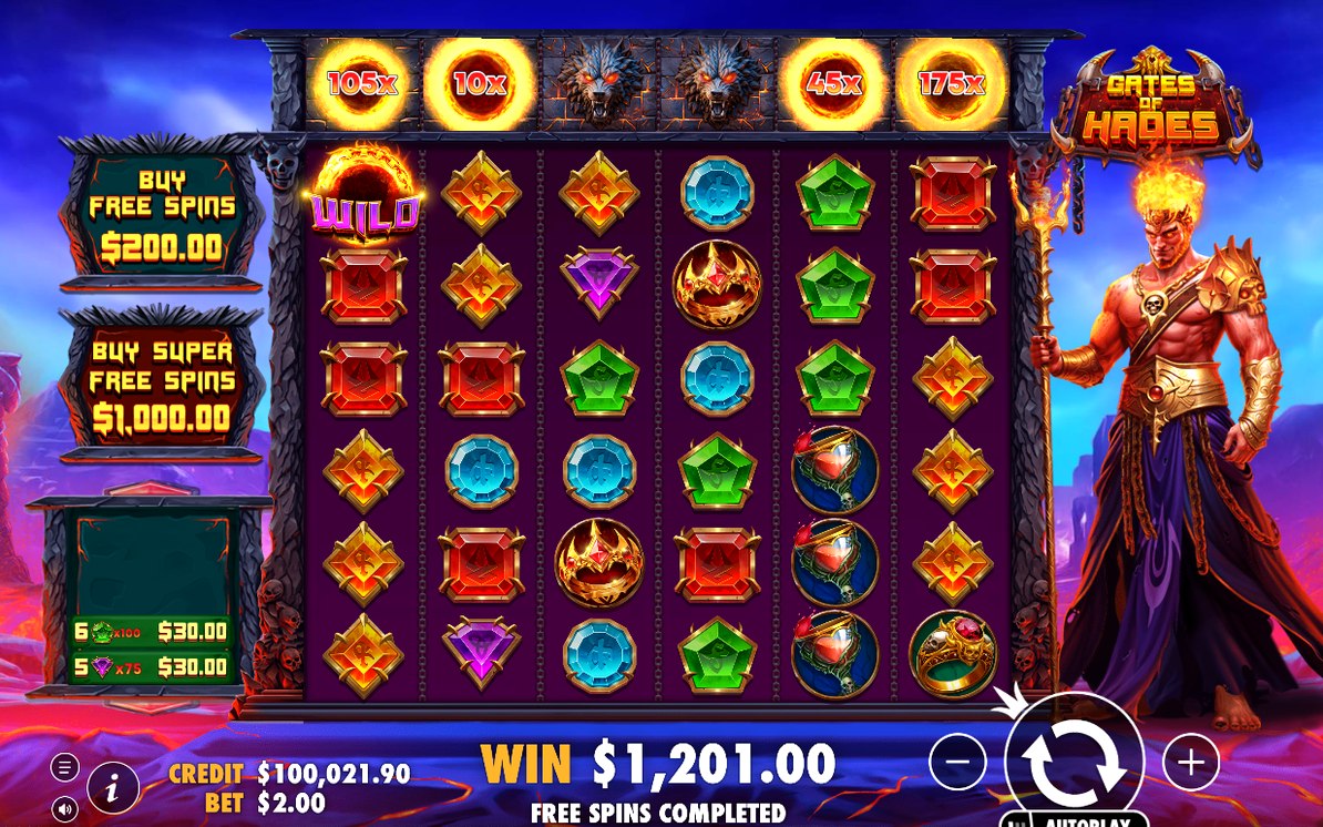 Winning cluster with the WILD METER total shown